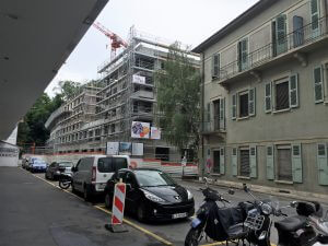 Rue du Tunnel, bâtiment en construction