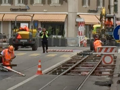 Travaux Tramways à Carouge